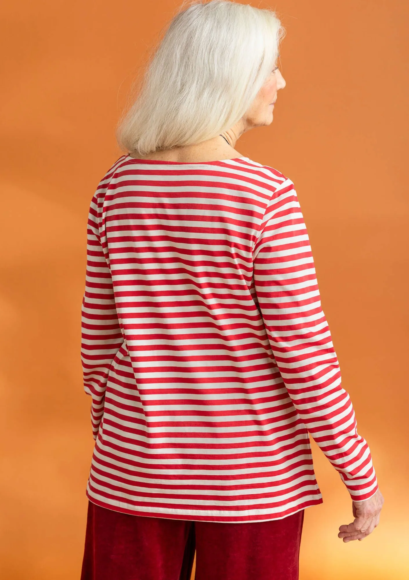 Gudrun Sjödén Basrandstop i ekologisk bomull Smultron/fjäder Fashion