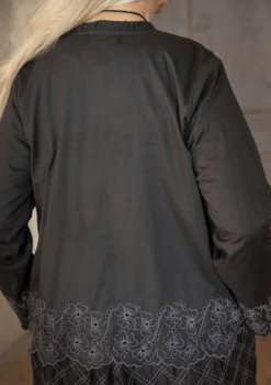 Gudrun Sjödén Blus "Birta" i ekologisk bomull Mörkaskgrå Outlet