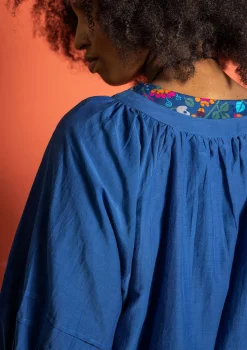 Gudrun Sjödén Blus i bomull/siden Indigoblå Fashion