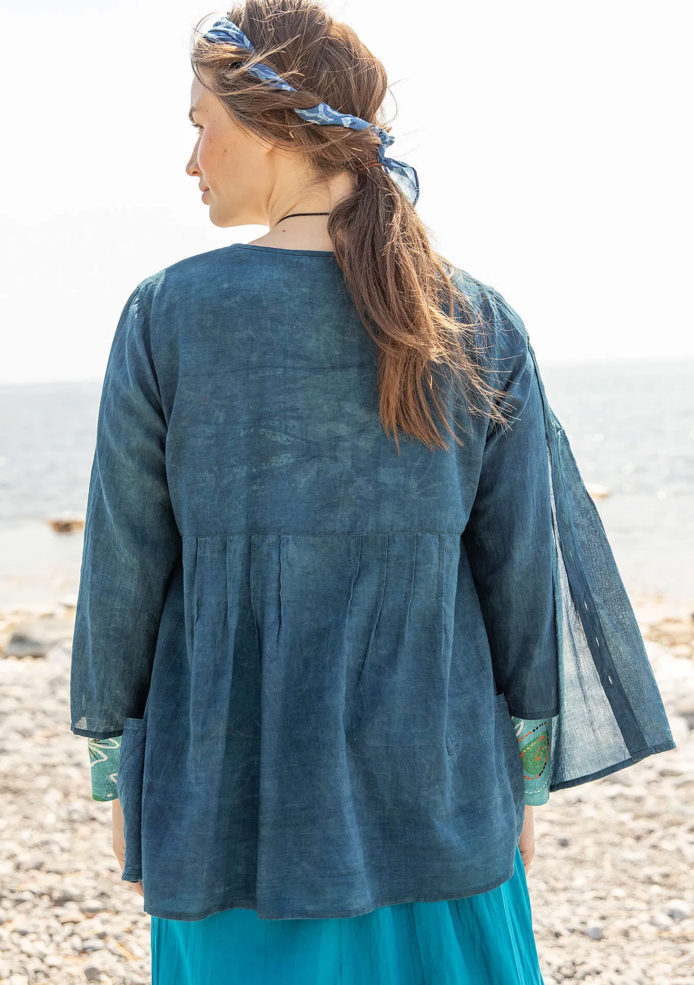 Gudrun Sjödén Blus "Samira" i ekologisk bomull Indigogrön Fashion