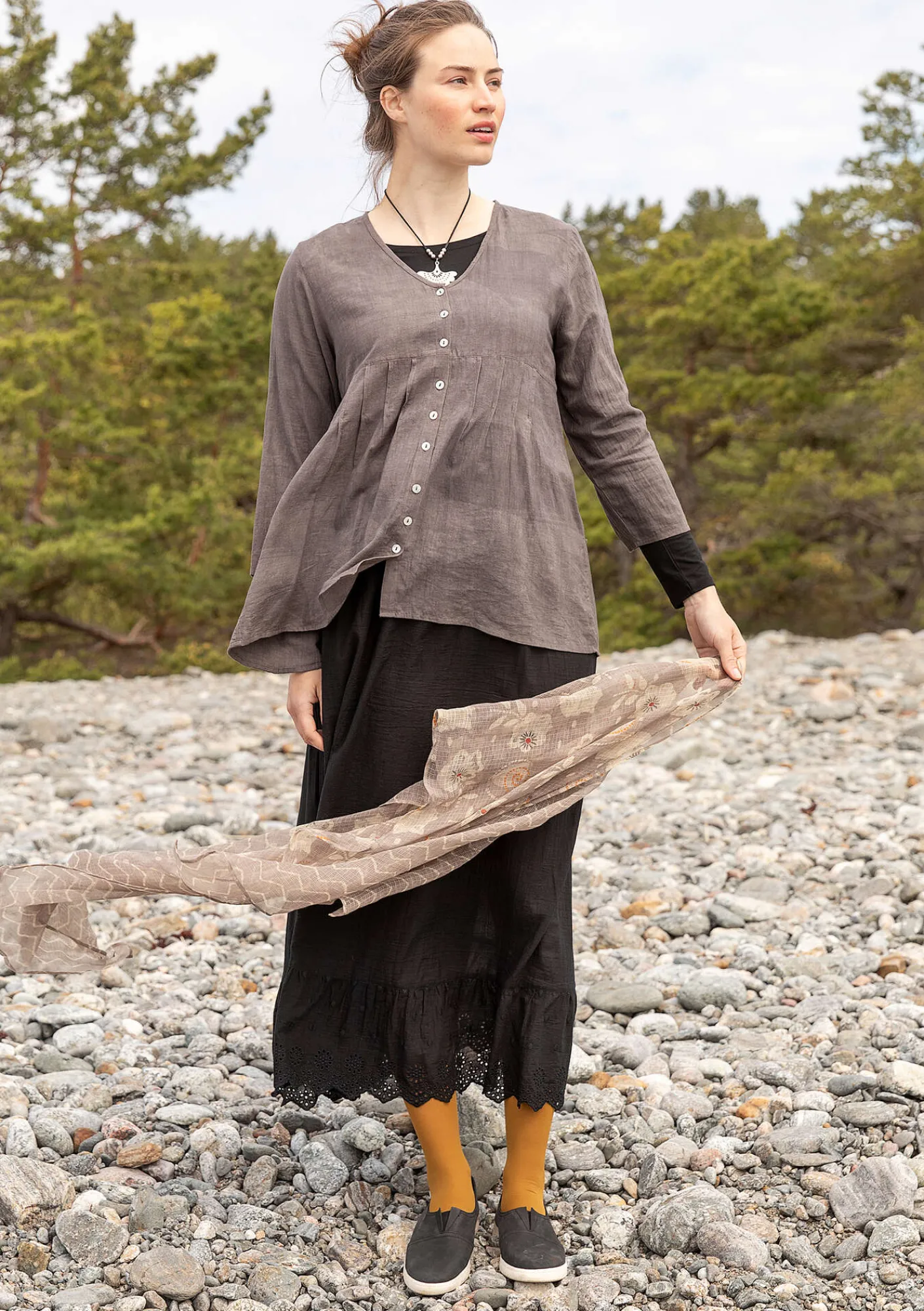 Gudrun Sjödén Blus "Samira" i ekologisk bomull Svartkashish Online