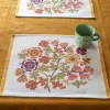 Gudrun Sjödén Bordstablett "Wild rose" i ekologisk bomull Henna Outlet
