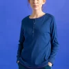 Gudrun Sjödén Farfarströja i ekologisk bomullsrib Indigoblå Discount