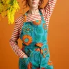 Gudrun Sjödén Förkläde "Sunflower" i ekologisk bomull/ lin Turkos Clearance
