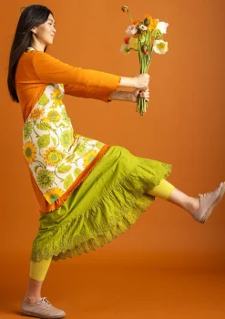 Gudrun Sjödén Förkläde "Sunflower" i ekologisk bomull/ lin Ljussand Outlet