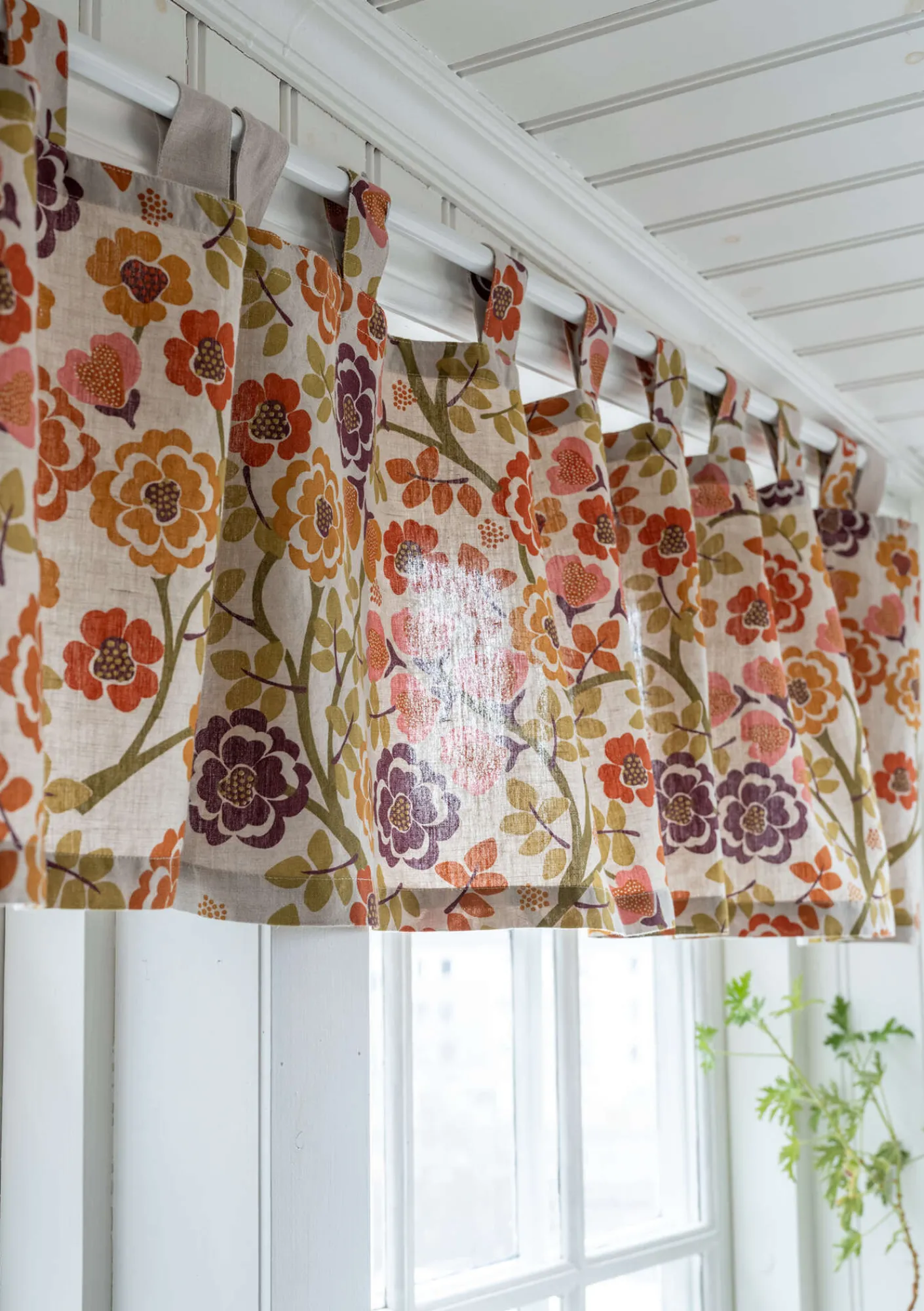 Gudrun Sjödén Gardinkappa "Wild rose" i lin/bomull Henna Sale