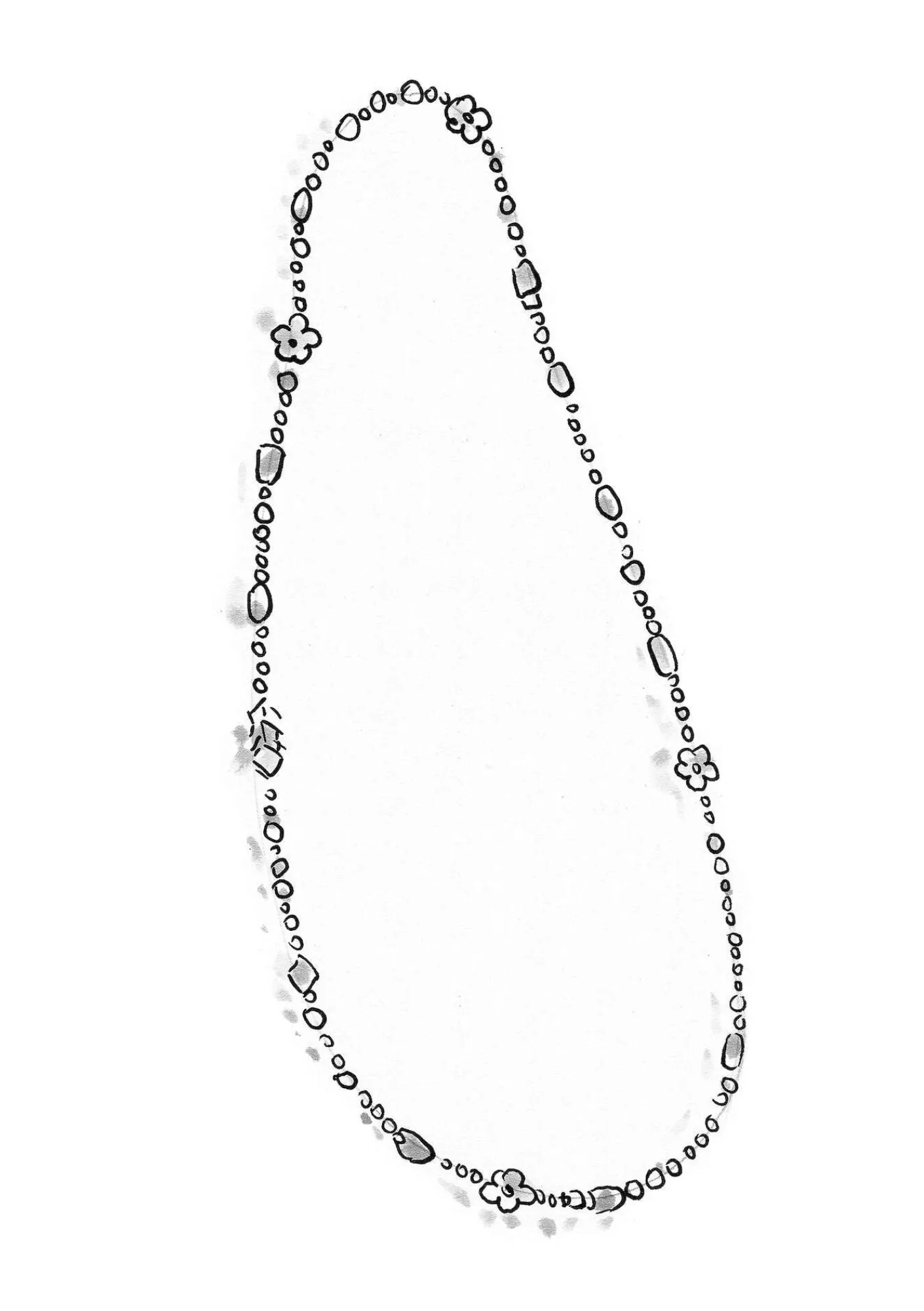 Gudrun Sjödén Halsband "Jane" i återvunna glaspärlor Natur Hot