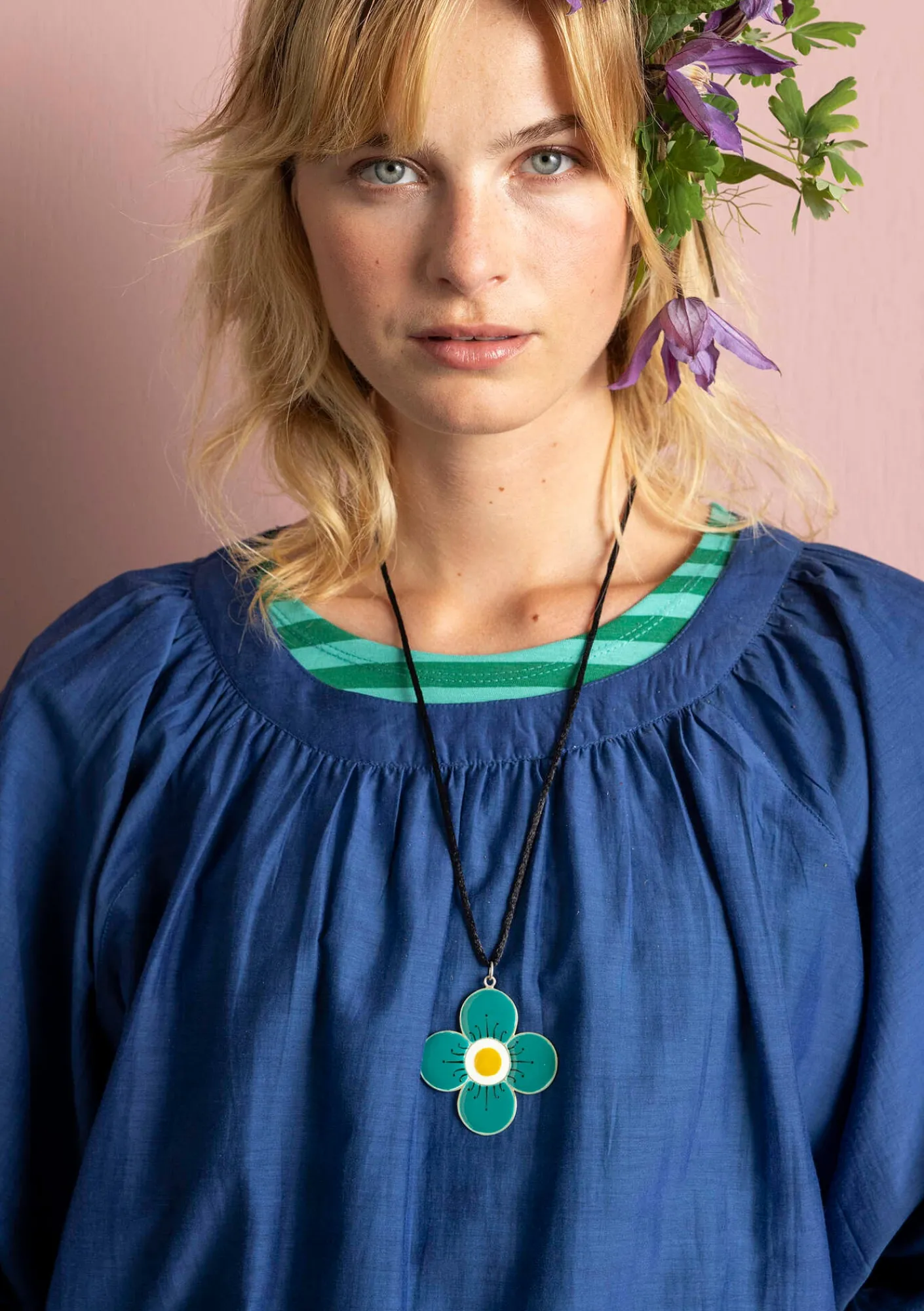 Gudrun Sjödén Halsband "Ulla" i silver Teal Discount