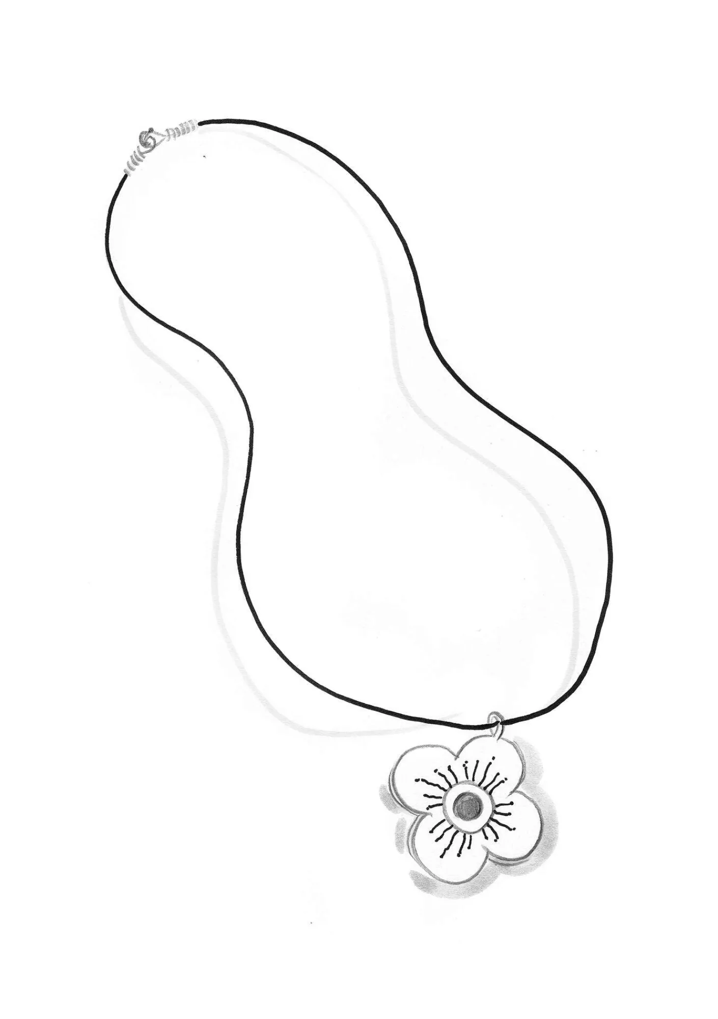 Gudrun Sjödén Halsband "Ulla" i silver Teal Discount