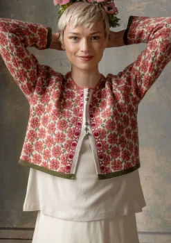 Gudrun Sjödén Kofta "Anemone" i ekologisk ull Mörklilja Discount