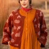 Gudrun Sjödén Kofta "Flyttfågel" i återvunnen ullmix/ återvunnen bomull Rost/melange Fashion