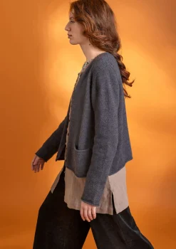 Gudrun Sjödén Kofta i alpackamix Mörkaskgrå/melange Fashion