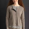 Gudrun Sjödén Kofta i ekologisk/återvunnen bomull Mullvad/melange Fashion