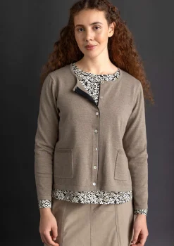 Gudrun Sjödén Kofta i ekologisk/återvunnen bomull Mullvad/melange Fashion