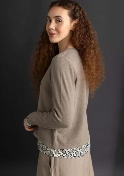 Gudrun Sjödén Kofta i ekologisk/återvunnen bomull Mullvad/melange Fashion
