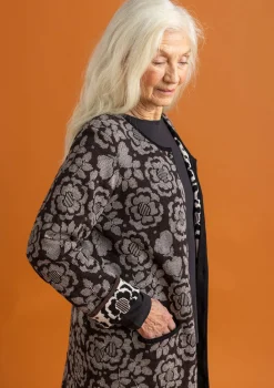 Gudrun Sjödén Långkofta "Astrid" i ekologisk/återvunnen bomull Svart Hot