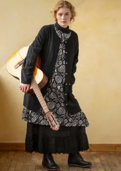 Gudrun Sjödén Långkofta "Capella" i lammull Svart Best