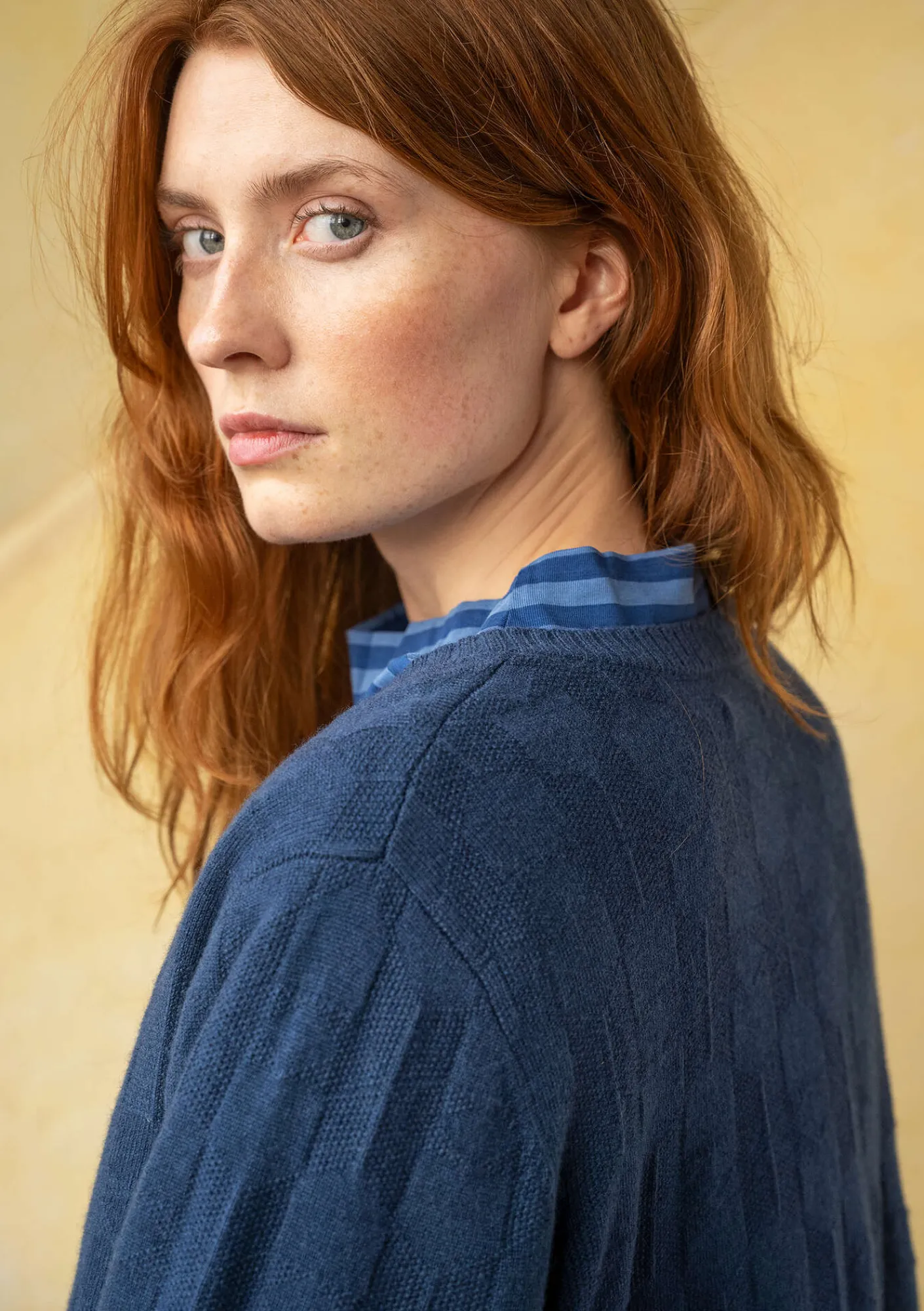 Gudrun Sjödén Långkofta "Capella" i lammull Indigo New