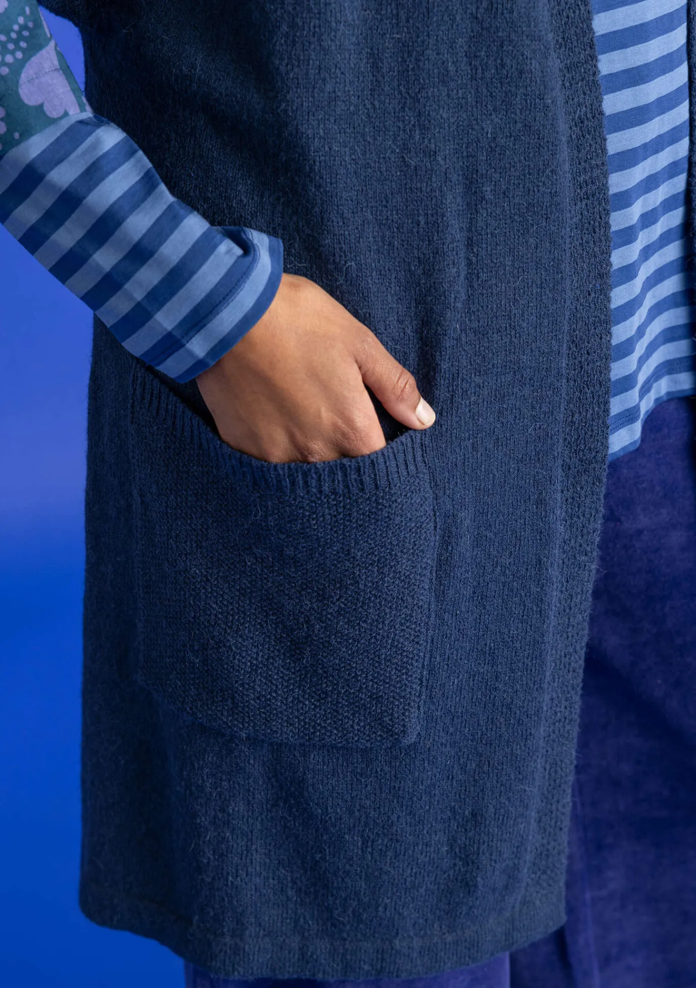 Gudrun Sjödén Långkofta i alpackamix Indigo New