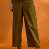 Gudrun Sjödén Manchesterbyxa i ekologisk bomull/elastan Mörkoliv Fashion