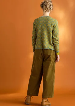 Gudrun Sjödén Manchesterbyxa i ekologisk bomull/elastan Mörkoliv Fashion