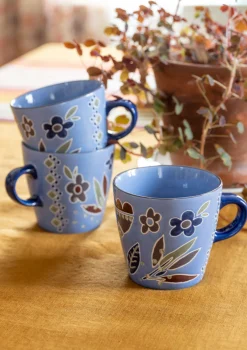 Gudrun Sjödén Mugg "Flower pots" i keramik Blåklocka Outlet
