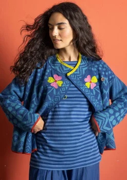 Gudrun Sjödén Omlottkofta "Viktoria" i lammull/bomull Indigo Online