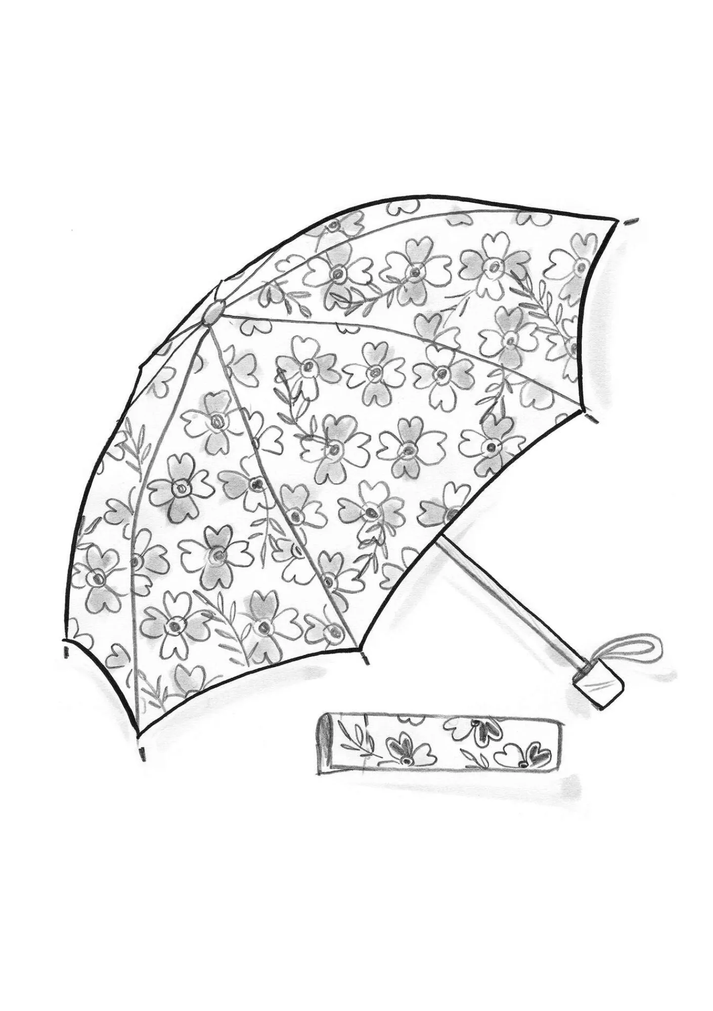 Gudrun Sjödén Paraply "Peggy" i återvunnen polyester Hibiskus Sale