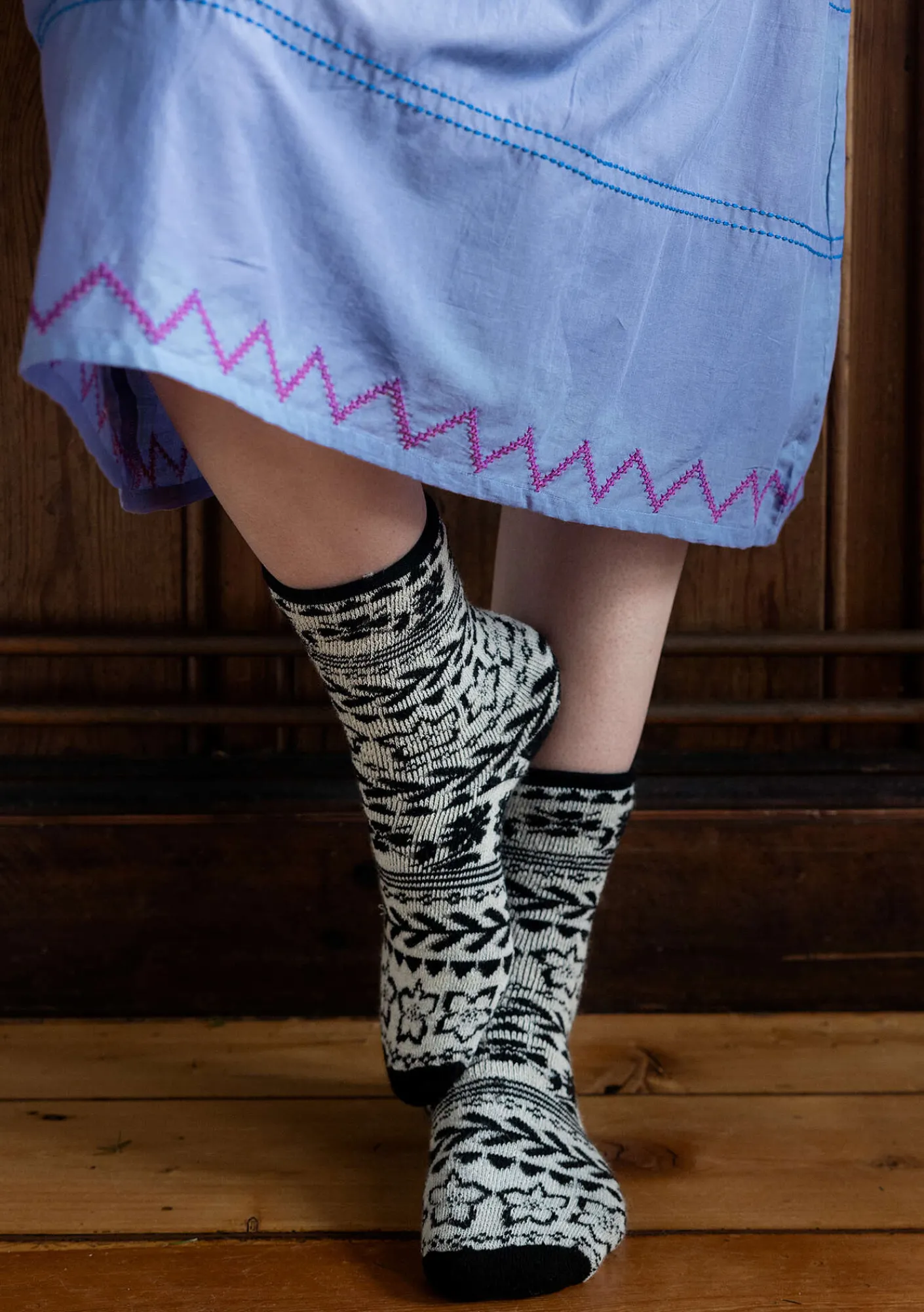 Gudrun Sjödén Socka "Twinkle" i ullfrotté Svart Best