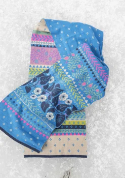 Gudrun Sjödén Stickad halsduk "Borealis" i ekologisk och återvunnen bomull/ull Mildindigo Fashion