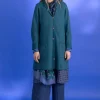 Gudrun Sjödén Stickad kavaj i filtad ekologisk ull Mörkpetrol Hot