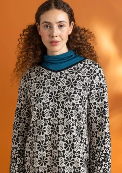 Gudrun Sjödén Stickad tunika "Freja" i ekologisk/återvunnen bomull Fjäder Sale