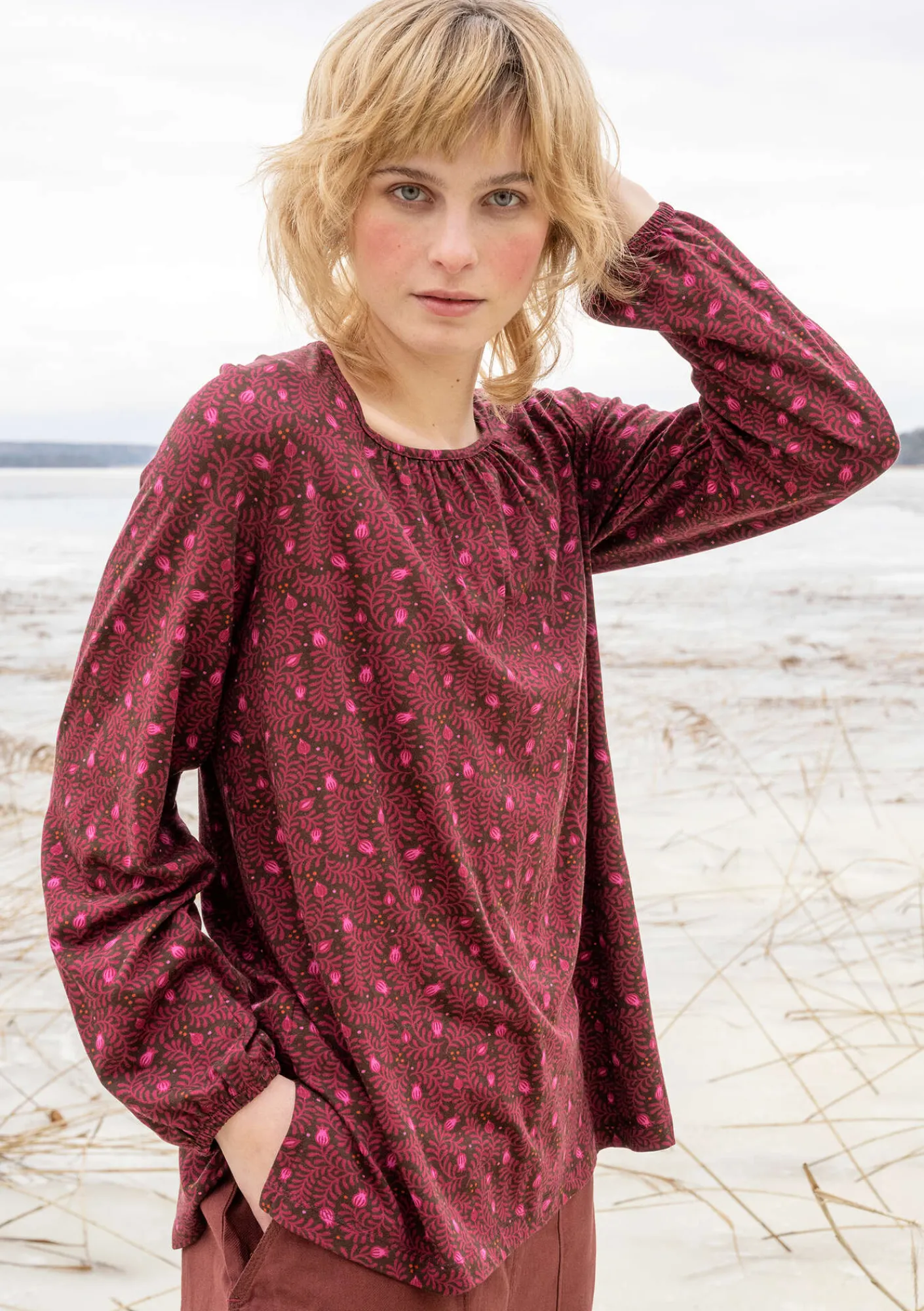 Gudrun Sjödén Top "Aurora" i ekologisk bomull/modal/elastan Mörkaubergine Fashion