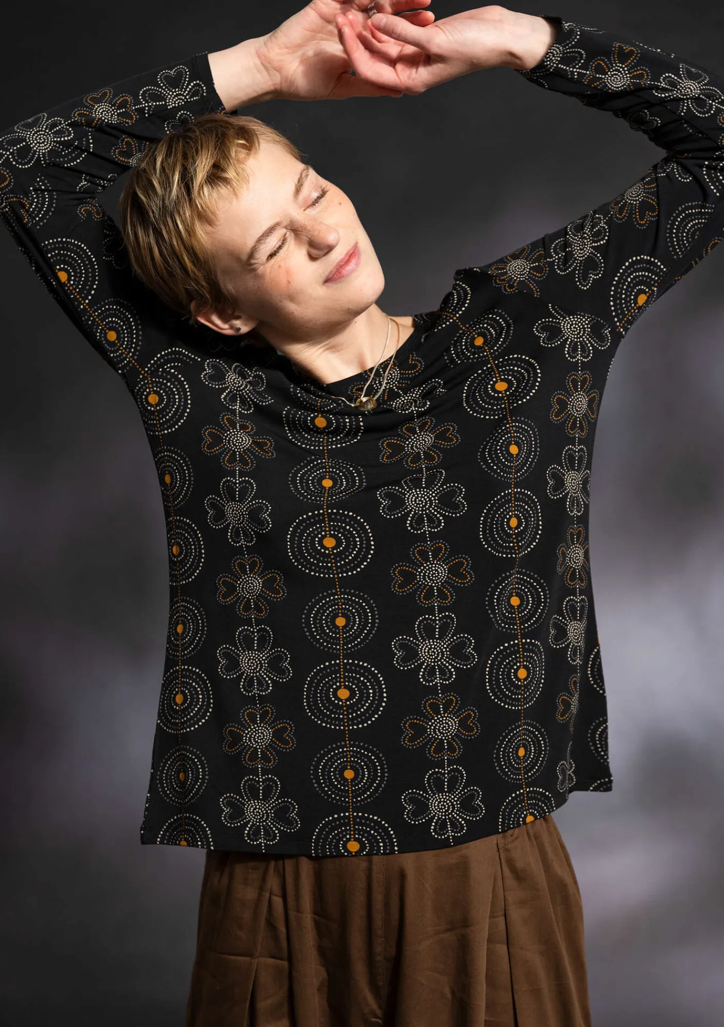 Gudrun Sjödén Top "Deco" i micromodal/elastan Svart Hot