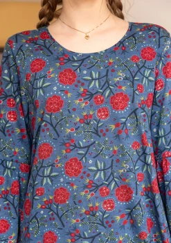 Gudrun Sjödén Top "Nyponros" i ekologisk bomull/modal Indigo Online