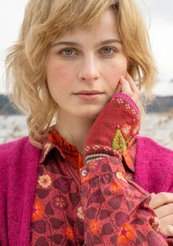 Gudrun Sjödén Torgvante "Borealis" i ekologisk och återvunnen bomull/ ull Aubergine Fashion