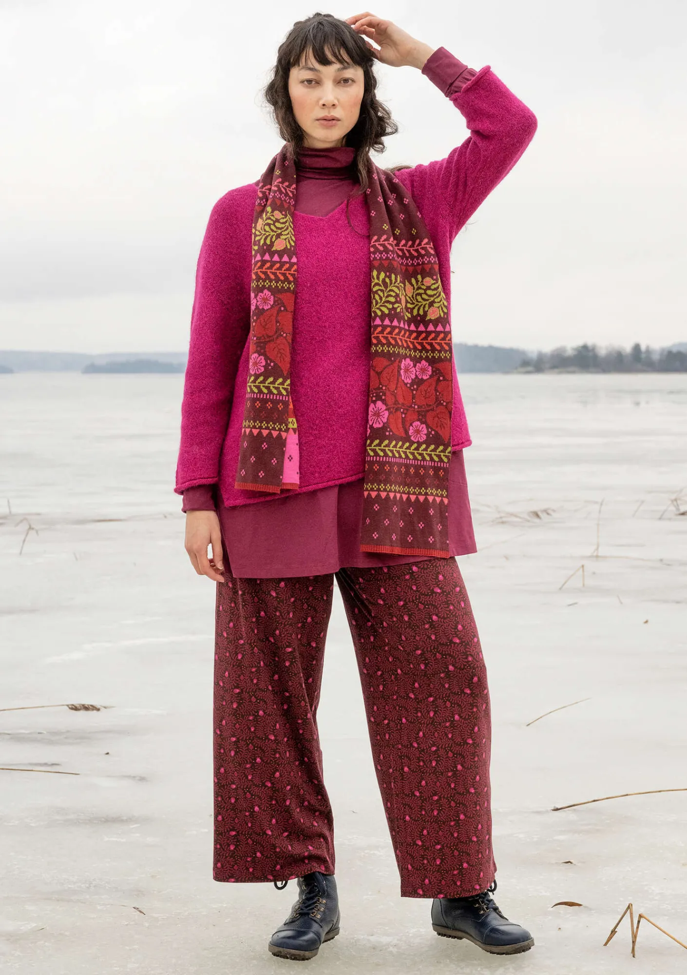 Gudrun Sjödén Trikåbyxa "Aurora" i ekologisk bomull/modal/elastan Mörkaubergine Fashion