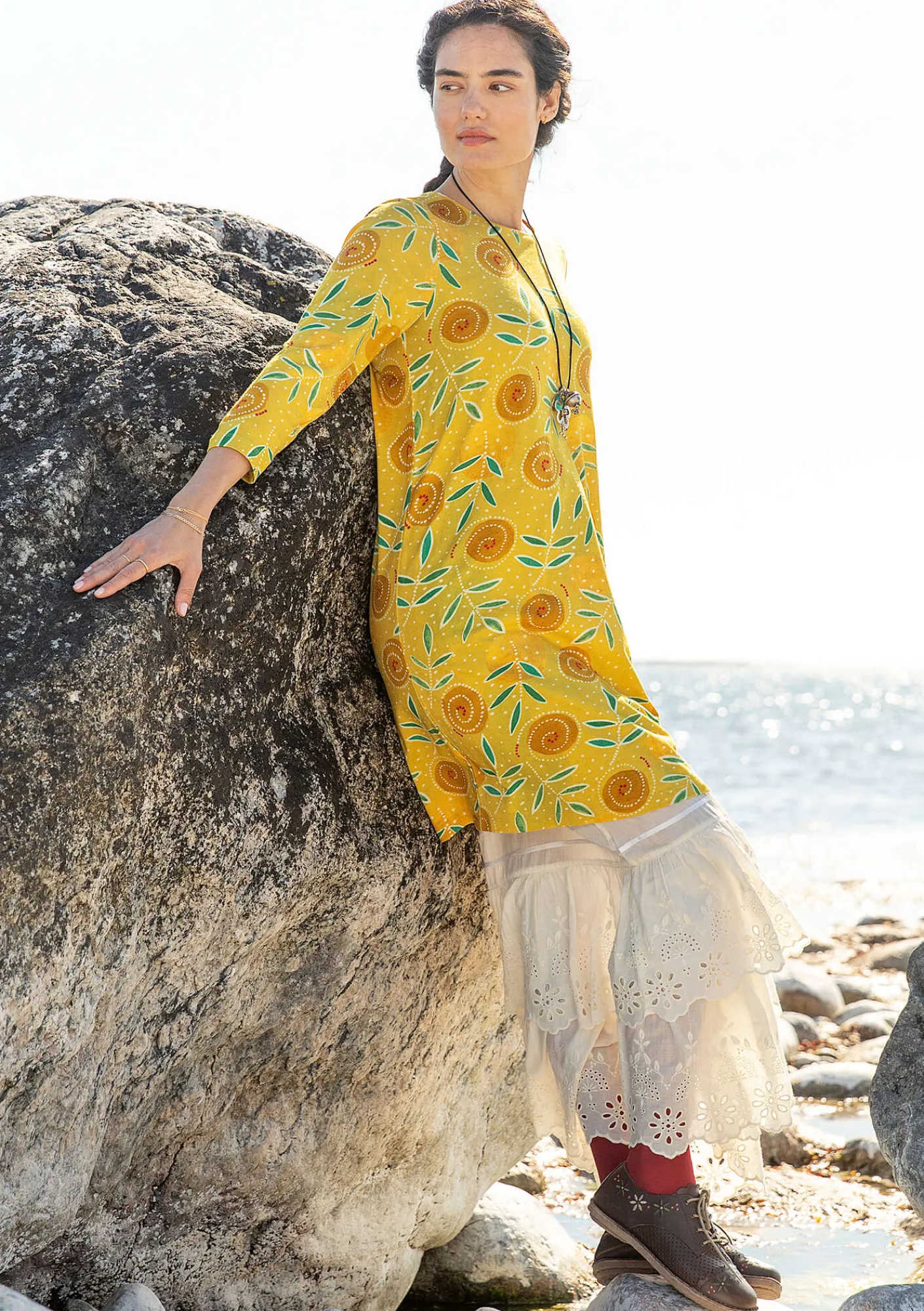 Gudrun Sjödén Trikåklänning "Bhumika" i ekologisk bomull/modal Ananas Online