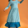 Gudrun Sjödén Trikåklänning "Helga" i lyocell/elastan Jade/mönstrad Clearance