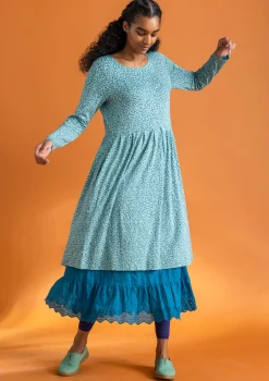 Gudrun Sjödén Trikåklänning "Helga" i lyocell/elastan Jade/mönstrad Clearance