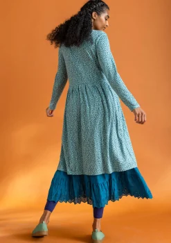 Gudrun Sjödén Trikåklänning "Helga" i lyocell/elastan Jade/mönstrad Clearance