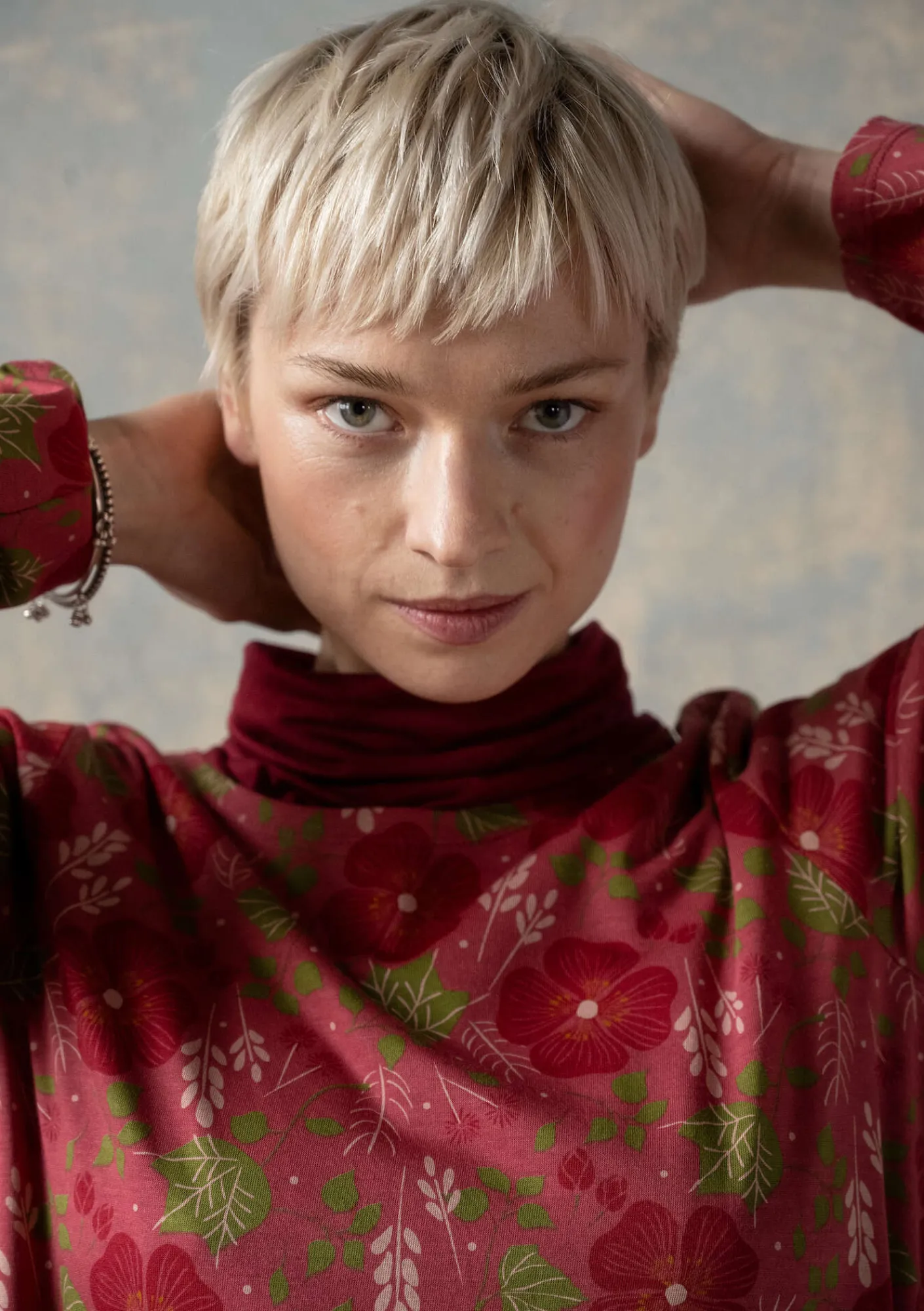 Gudrun Sjödén Trikåklänning "Höstanemone" i ekologisk bomull/modal Korall Fashion