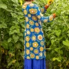 Gudrun Sjödén Trikåklänning "Sunflower" i lyocell/elastan Kornblå Discount