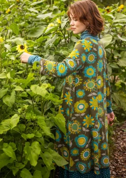 Gudrun Sjödén Trikåklänning "Sunflower" i lyocell/elastan Mossgrön New