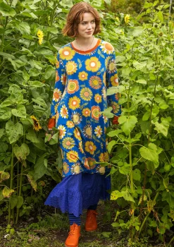 Gudrun Sjödén Trikåklänning "Sunflower" i lyocell/elastan Kornblå Discount