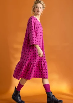 Gudrun Sjödén Trikåklänning "Tyra" i ekologisk bomull/modal Cerise/mönstrad New