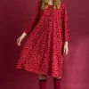 Gudrun Sjödén Trikåklänning "Ylva" i ekologisk bomull/elastan Granatäpple/mönstrad Online