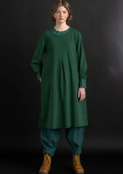 Gudrun Sjödén Trikåklänning "Ylva" i ekologisk bomull/elastan Mörkgrön Sale