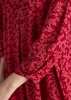 Gudrun Sjödén Trikåklänning "Ylva" i ekologisk bomull/elastan Granatäpple/mönstrad Online