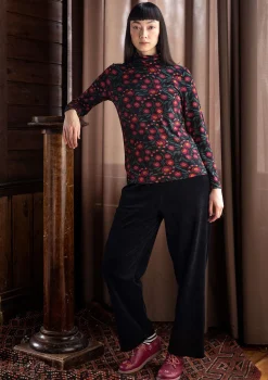 Gudrun Sjödén Trikåpolo "Dagny" i lyocell/elastan Svart Outlet